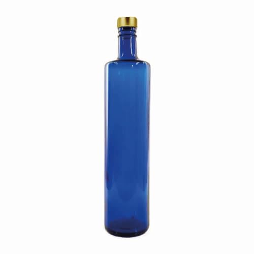 BOTTIGLIE IN VETRO BLU CON TAPPI