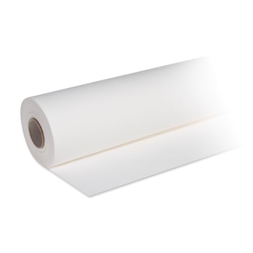 DeinPack 1 rouleau de nappe Airlaid - Blanc - 25 m x 1,2 m - Nappe de qualité supérieure - Rouleau de nappe en papier uni - Idéal pour les fêtes, les...
