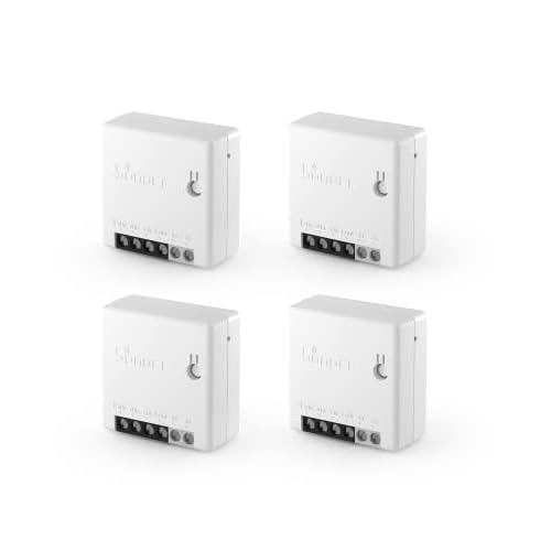 SONOFF ZBMINI ZigBee Interrupteur, 2 Way ZigBee 3.0 Mini Smart Switch, 10A/2200W, Compatible avec Alexa, Google Home, SmartThings, SONOFF ZBBridge, ZigBee Gateway Hub et Fil Neutre Requis, 4 Pack
