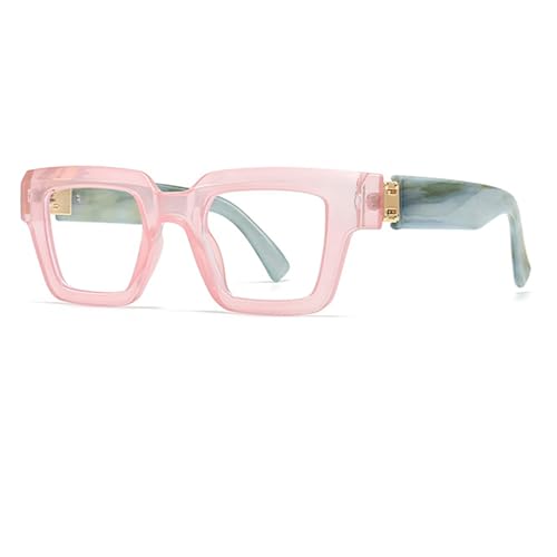 bullabulling Oprah Style Reading Glasses for Women Men, Fashion Square Blue Light Blocking Readers Lo5 (pink, 2.0, x)