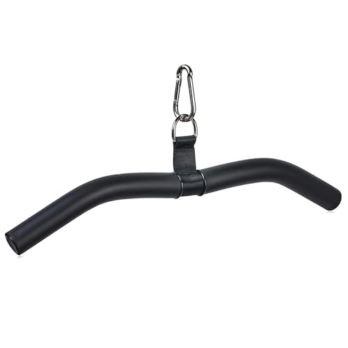 Barre de traction pour câble avec poignée caoutchouc robuste pour musculation
