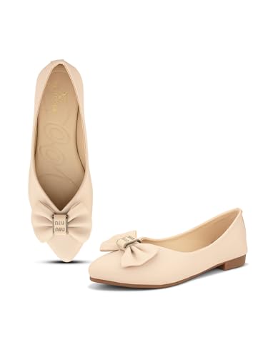 Image of XE Looks Stylish Ballerinas with Gold Bow Accent - Comfortable, Versatile, and Ideal for Elevating Your Everyday Outfits for Girls & Womens
