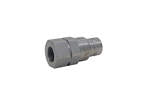 Image of Titan Fittings - 1 /2 inch Skid Steer Hydraulic Couplers - Flat Face Quick Connect Couplers for Bobcat - Couplings Set with Dust Caps