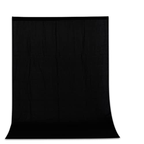 Toile de fond studio photo noire 160x300cm en tissu solide pour photographie et portrait