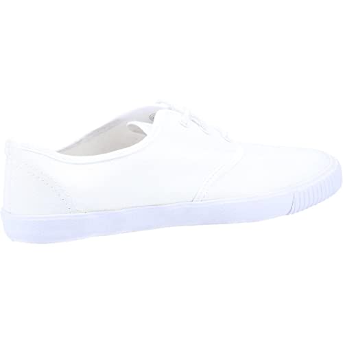 Mirak Girls Morris Lace-Up Textile Plimsoll Sneaker Shoe White (LGE) White Textile UK Size 5 (EU 38)
