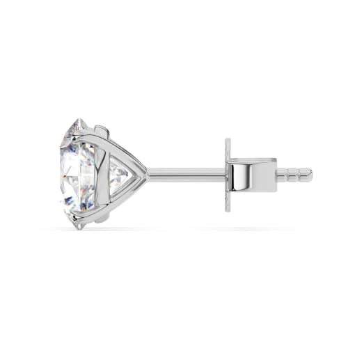 Image of 1 to 16 Carat 14K White Gold IGI Certified LAB GROWN Round Cut Diamond Stud Earrings for Women 4 Prong Screw Back for her MADE IN USA (E-F Color, VS1-VS2 Clarity)