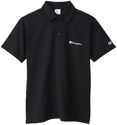 Champion Amazon.co.jp Exclusive Script Logo Embroidered Basic Polo Shirt, Short Sleeve, 100% Cotton, Script Logo, Embroidered, Polo SHIRTC3-X361Z Men's