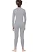Rolimaka 2 Pack Youth Boys' Thermal Underwear Set Compression Shirt Leggings Sports Tights Fleece Lined Pants Big Kids' Base Layer Black/Grey XL