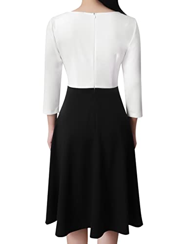 Image of VFSHOW Womens Front Zipper Work Business Casual Office Church A Line Dress