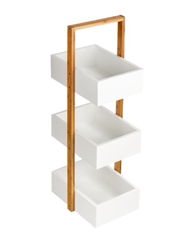 Shelfmade Korbregal Bad - Badezimmer Regal Weiß - Standregal für Küche -...