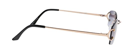 FLAWLESS EYEWEAR Small Narrow Rimless Sunglasses Fashion Rectangle Tinted Lens 90s Frameless Glasses for Women Men4