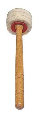Maza para Bombo, Cabeza de fieltro blando � 65 mm y mango de madera. Longitud: 320 mm
