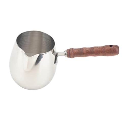 IOIUSKKU Cafetera turca de metal con Cafetera turca excepcional con mango largo para verter fácilmente. Estructura robusta y resistente a la oxidación. Boca de vertido de