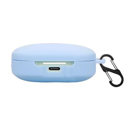 Image of LIRAMARK Silicone Cover Case with Carabiner Compatible with Redmi Buds 6 (Sky Blue)