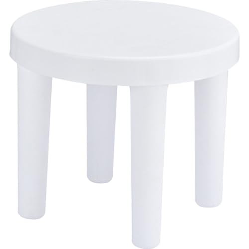 Warmhm Taburete Ligero y Resistente Antideslizante Infantil de Plástico Blanco Adecuado para Oficinas y Guarderías, para Pequeños