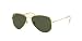 Ray-Ban RB3044 Aviator Small Metal Sunglasses, Gold/Green, 52 mm