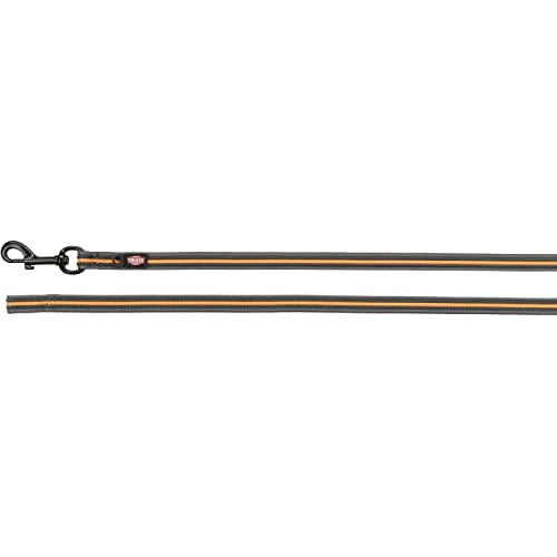 TRIXIE Fusion Fusion Tracking-Riemen, gummiert, M-XL, 3 m/17 mm, Graphit/Papaya