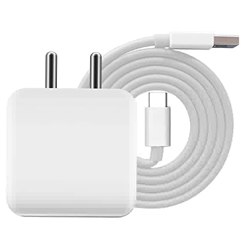 Image of Ultra fast charger type c for Xiaomi Redmi Note 8 Pro , Xiaomi Redmi Note 9 , Xiaomi Redmi Note 9 Pro , Xiaomi Redmi Note 9 Pro Max , Xiaomi Redmi Note 9S , Xiaomi Redmi Pro Adapter Wall Mobile Android Smartphone Certified Heavey Duty Hi Speed Fast Charging Travel Charger With 1.2 Meter Type-C USB Charging Data Cable ( 3.1 Amp , SR ,D- WHITE )
