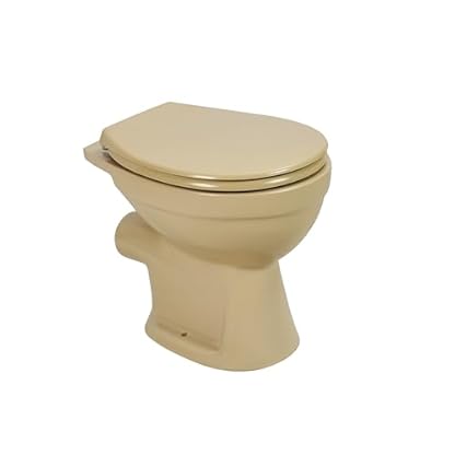 sanicomfort Stand-WC Beige – Spülrandlos, Tiefspüler, waagerechter Abgang, ohne WC-Sitz