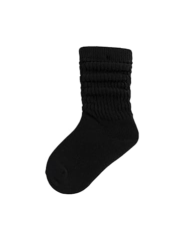 Starbie 0-12 Years Old Slouch Socks Scrunchie socks Tube Socks, Baby socks, Toddler socks, Preschooler socks Ankle Socks (S (2-5 Years Old), Black)