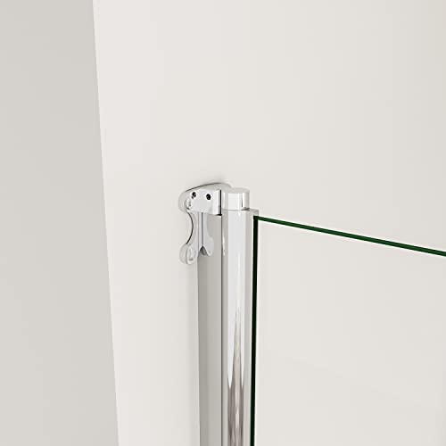 Mampara de ducha pivotante de 80 cm panel cristal templado puerta de baño batiente 7