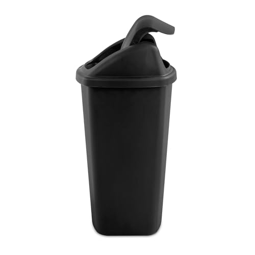 Caneca de Basura Cuadrada Plástica 7.5 Gal Negra miniatura 2