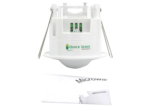 Quick Sense Microwave Sensor 110-240V, 5.8Ghz, 10Lux-2000Lux, Adjustable, Standard Size, White