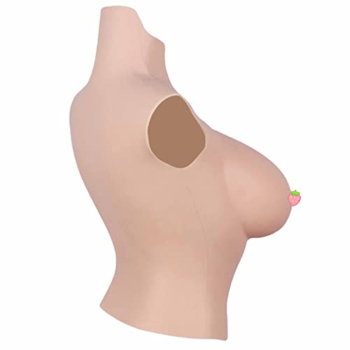 ZWSM Placas de Silicona para Senos de Medio Cuerpo, Formas de Senos Artificiales, mastectomía Drag Queen, potenciadores de Senos Falsos para travestismo,Marrón Cover
