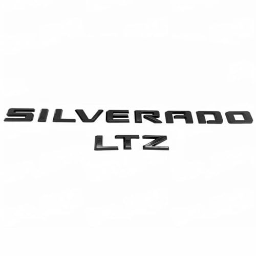 Image of 2019-2025 2pack OEM Nameplate with LTZ Emblem 3D Letters Badge Replacement for Silverado 1500 2500HD 3500HD 86539786 (Glossy Black)