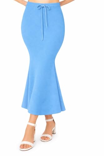 Image of Women's Seamless Cotton-Blend Saree Shapewear Petticoat - High-Waist Underskirt (S-XXL) - Fish-Cut, Breathable & Stretchable for Daily, Party