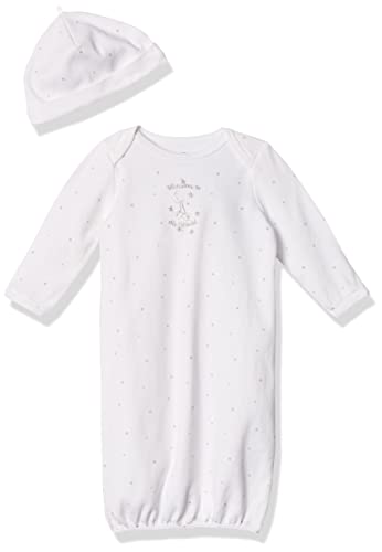 Image of Little Me baby girls Unisex and Hat Nightgown, Welcome to the World, 0-3 Months US