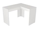 Vente-unique-Tocador esquinero con Espejo y Almacenamiento - Blanco - GIWEN