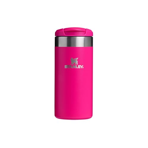 STANLEY 1913 Aerolight Transit Travel Mug 0.35L - Keeps 4 Hours Hot - 6 Hours Cold - Dishwasher Safe - Leakproof - Car Cup Holder Compatible - Insulated Coffee Cup - Pink Vibes