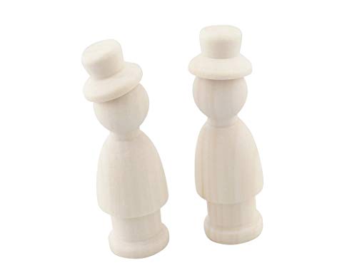 Allinone Unfinished Wood Doll Peg People With Hats For Diy Craft Art Painting (Boy) #TOP1