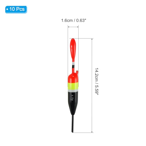 PATIKIL Fishing Slip Bobber Float 1/7oz 4g, 10 Pack Balsa Slide Floats Fishing Cork for Crappie Panfish Trout Bass, Black