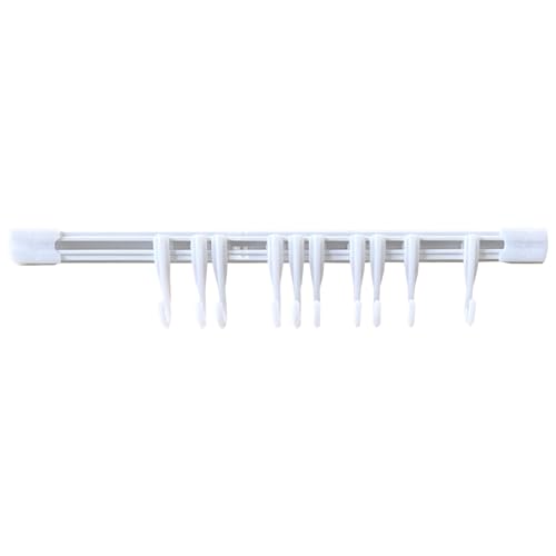 WOLMIK Appendiabiti per utensili da cucina, 30 cm, montaggio a parete, con 10 ganci mobili, senza foratura, per cucina, bagno, camera da letto