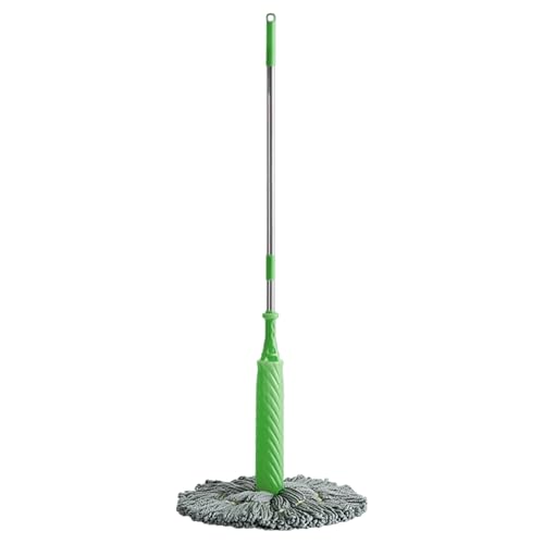 Squeeze Mop - Limpiador de trapeador deshidratado de tela de acero inoxidable con cabezal de esponja absorbente - Limpiador portátil de suelo de mango largo | 138 cm de microfibra autorroscable para