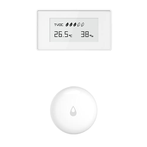Aqara Water Leak Sensor Plus Aqara Indoor Air Quality Monitor, Wireless Mini Flood Detector For Alarm System And Smart Home Automation, For Kitchen Bathroom Basement, Works With Ifttt #TOP30