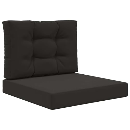 Coussin de jardin noir lot de 2 polyester imperméable