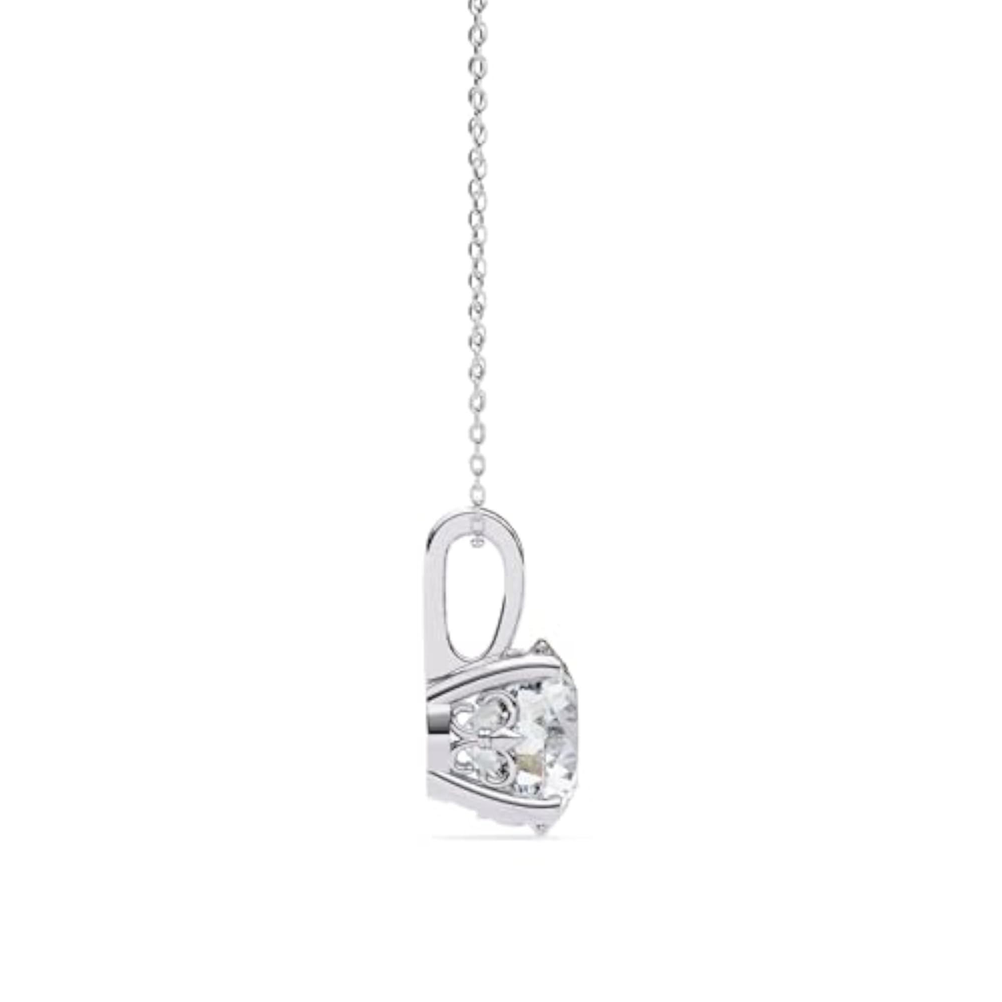 925 Silver Sparkling Zirconia Pendant, Rhodium Plated