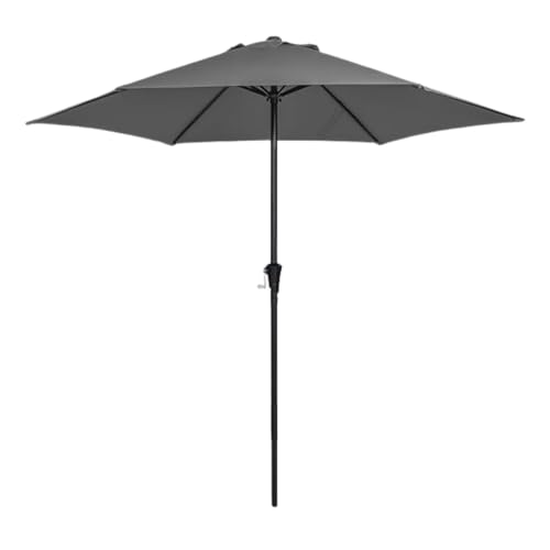 Ombrelone Guarda-Sol 2,70m Haste Central com Manivela Proteção Solar UV 50+ e Saída de Ar ideal para Jardim, Piscina e Área Externa (Cinza)