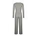 YMADREIG 2 Piece Sets for Women Fall Outfits Casual Matching Lounge Set Ruched Long Sleeve Tops Wide Leg Pants Tracksuits