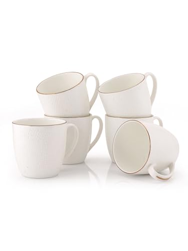 Image of Clay Craft Fine Ceramic Tea Cup Set of 6-205 ml Each, Tea Cup Set of 6, Microwave & Dishwasher Safe, Mugs for Coffee, Cups Set of 6, Mug Set, Gift Set, Ideal for Gifting