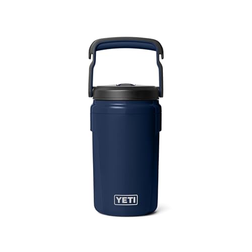 Image of YETI Silo 40 oz Insulated Magslider Straw Cap Water Jug - Leakproof, Lightweight Sports Bottle with Fence Hook Handle - Keeps Drinks Ice-Cold - Ideal for Gym, Sports & Tournaments, Navy
