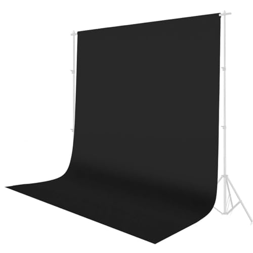 UTEBIT 背景布 黒 布 撮影 200x300cm 撮影背景シート 黒布 撮影 背景 黒い布 暗幕 遮光 黒幕 布 生地 背景スタンド ポール対応 黒背景 折りたたみ 無地 厚地 写真/ビデオ/テレビに対応 サイズ 2m*3m 低温アイロンでシワを取れるの商品画像（Amazon）