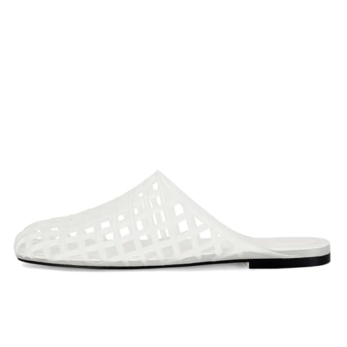 Image of Women's Red Jelly Mesh Slides, Comfortable Flat Slip On Sandals, Casual Summer Beach Slippers