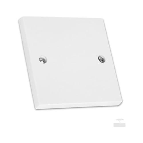 Image of 1pcs Single Blanking Plate Cover for Electrical Sockets Back Box with Screws (85mm x 85mm), White Finish