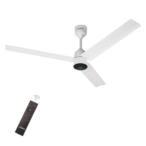 Image of Surya Roshni 1200mm Smart BLDC Ceiling Fan with Remote Control, 5-Star Energy Efficient Motor, LED Indicator, High Air Delivery & Low Noise Operation for Home and Office