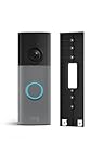 Ring Battery Video Doorbell (newest gen) + No-Drill Mount | DIY Wireless Doorbell Camera | Retinal 2K | 6x Zoom | Built-In Battery | 30-day free trial of Ring Subscription Plan