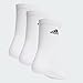 adidas Unisex Cushioned Crew Socks 3 Pairs, White / Black, 6.5-8
